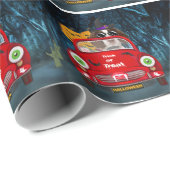 Papier Cadeau Anglais Springer Spaniel chien Voiture Effrayant H (Coin rond)