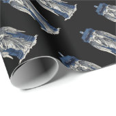 Papier Cadeau Angle de plaie avec boîte de police bleue 1 (Coin rond)