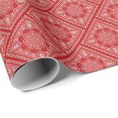 Papier Cadeau Angled Red Bandana Design (Coin rond)