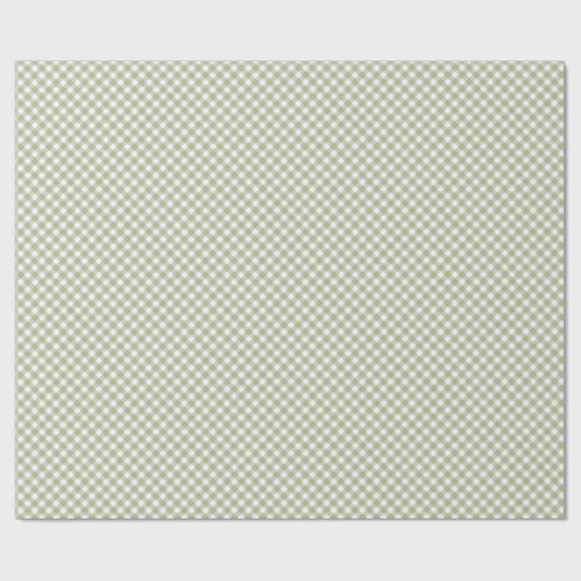 Papier Cadeau Angled Sage Green et White En vichy (Plat)