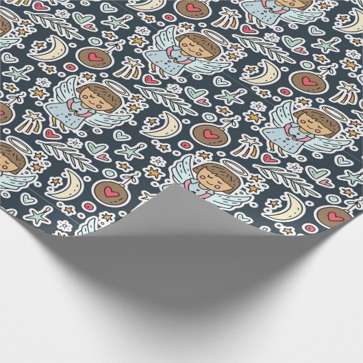 Papier Cadeau Angles En Bleu (Coin)