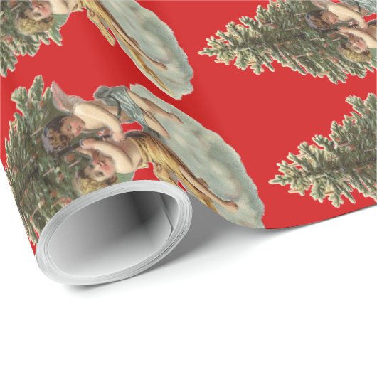 Papier Cadeau Angles et arbre vintages (Coin rond)