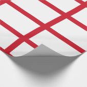 Papier Cadeau Angleterre Blanc avec lignes rouges (Coin)