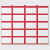 Papier Cadeau Angleterre Blanc avec lignes rouges (Plat)