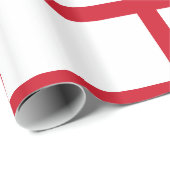 Papier Cadeau Angleterre Blanc avec lignes rouges (Coin rond)