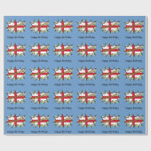 Papier Cadeau Angleterre Drapeau Kapow Dessin Star (Plat)