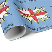Papier Cadeau Angleterre Drapeau Kapow Dessin Star (Coin rond)