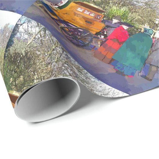 PAPIER CADEAU ANGLETERRE VICTORIENNE (Coin rond)