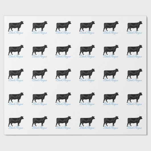 Papier Cadeau Angus noir (Plat)