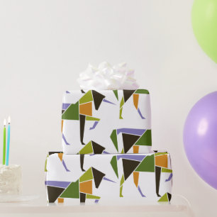 Papier Cadeau Animal abstrait moderne de Tangram de licorne