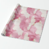 Papier Cadeau Animal de vache blanche rose (Déroulé)