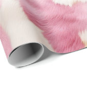 Papier Cadeau Animal de vache blanche rose (Coin rond)