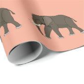 Papier Cadeau Animal Éléphant (Coin rond)