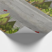 Papier Cadeau Animal en bois blanc rustique de forêt (Coin)