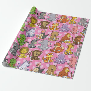 Papier Cadeau Animal personnalisable mignon de bébé