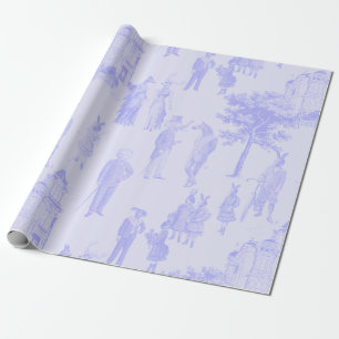 Papier Cadeau animal victorien antique pastel violet lilac toile