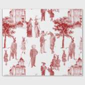 Papier Cadeau animal victorien antique toile anthropomorphique r (Plat)