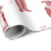 Papier Cadeau animal victorien antique toile anthropomorphique r (Coin rond)