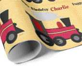 Papier Cadeau Animated Train Customize your Birthday (Coin rond)