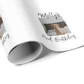 Papier Cadeau Animateur chien chat animal photo moderne simple (Coin rond)