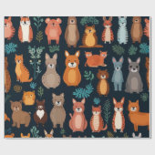 Papier Cadeau Animaux adorables (Plat)