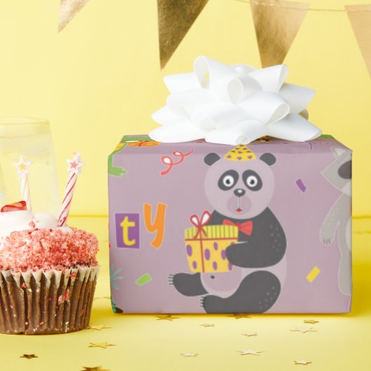 Papier Cadeau Animaux amusants Joyeux anniversaire (Fête d'anniversaire)