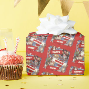Papier Cadeau Animaux amusants Joyeux Anniversaire Ajouter Votre