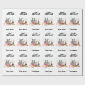 Papier Cadeau Animaux - Animaux à l'anniversaire Nom de la fête (Plat)
