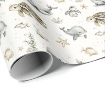 Animaux Bébés Océan Aquarelle Mignons