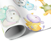 Papier Cadeau Animaux Bébés Sauvages (Coin rond)