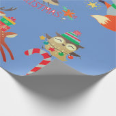 Papier Cadeau ANIMAUX CÉLÉBRER NOËL Enveloppement Papier (Coin)