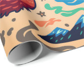 Papier Cadeau ANIMAUX DANS LA FORÊT NOËL Papier à envelopper (Coin rond)