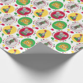 Papier Cadeau Animaux de cirque Whimsical Vibrant Couleurs prima (Coin)