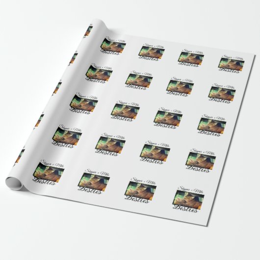 Papier Cadeau Animaux de compagnie amis besties ajouter nom anim (Déroulé)
