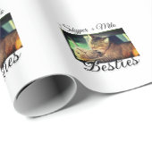 Papier Cadeau Animaux de compagnie amis besties ajouter nom anim (Coin rond)