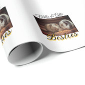 Papier Cadeau Animaux de compagnie amis besties ajouter nom anim (Coin rond)