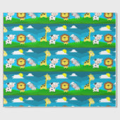 Papier Cadeau Animaux de dessin animé (Plat)