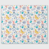 Papier Cadeau Animaux de Doodles mignons (Plat)