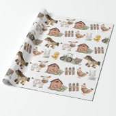 Papier Cadeau Animaux de ferme 1er anniversaire (Déroulé)