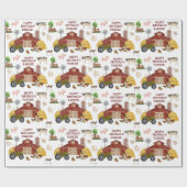 Papier Cadeau Animaux de ferme Aquarelle Bébé Animaux de ferme (Plat)