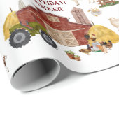 Papier Cadeau Animaux de ferme Aquarelle Bébé Animaux de ferme (Coin rond)