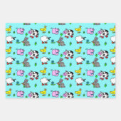 Papier Cadeau Animaux de Ferme Mignons (Devant 2)