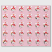Papier Cadeau Animaux de ferme mignons (rose) Anniversaire Perso (Plat)