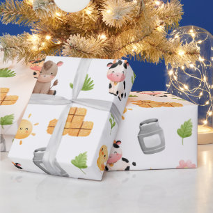 Papier Cadeau Animaux de ferme Papier d'enveloppement d'annivers