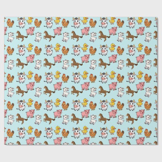 Papier Cadeau Animaux de la ferme (Plat)