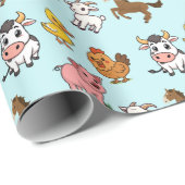Papier Cadeau Animaux de la ferme (Coin rond)