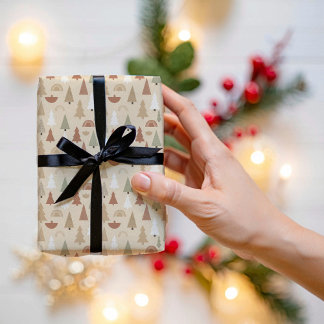 papier cadeau animaux de la forêt de Noël