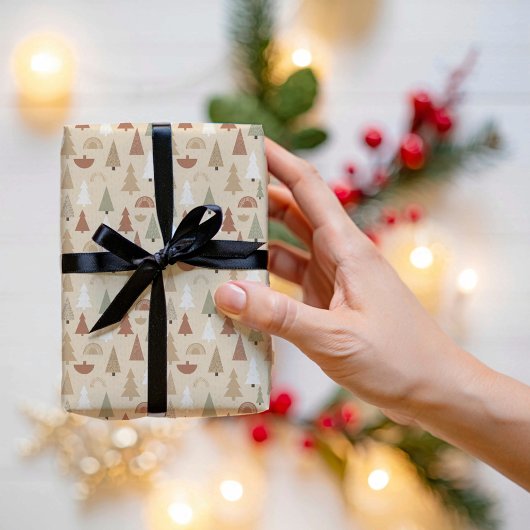 papier cadeau animaux de la forêt de Noël