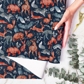 Papier cadeau animaux de la forêt scandinave