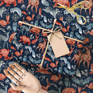 Papier cadeau animaux de la forêt scandinave
